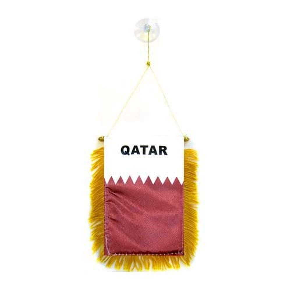 AZ FLAG Qatar Car Flag 4x6 in Qatari 100D Polyester Suction Cup