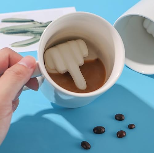 Miniatura 8 de Taza de café con dedo 3D en la parte inferior, divertida taza de café para hombres y mujeres, taza de café novedosa para el día de San Valentín,