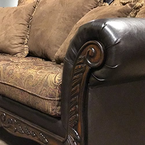 Roundhill Furniture San Marino 2-Tone Fabric Sofa, Chocolate #TOP3