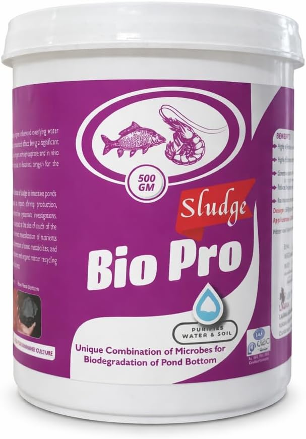 - Bio Pro Sludge Natural Pond Cleaner - Vannamei Shrimp,Fish Pond Sludge Remover 500gm