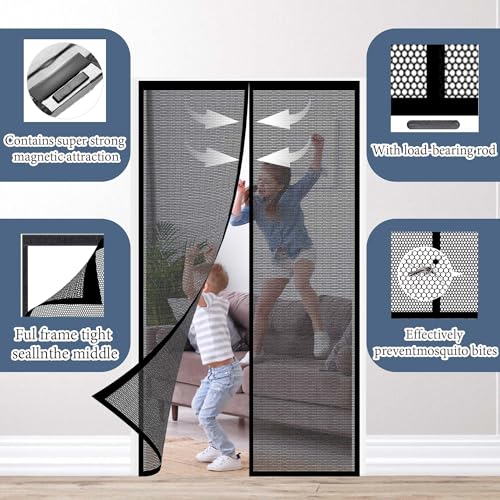 Moustiquaire aimantée porte sans perçage pour stopper les insectes - 3