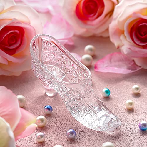 Clear Crystal Cinderella Shoe Figurine Decor,Crystal High Heels Shoes Ornament,Glass Slipper Decoration Gift For Wedding Birthday Halloween Christmas Party #TOP1