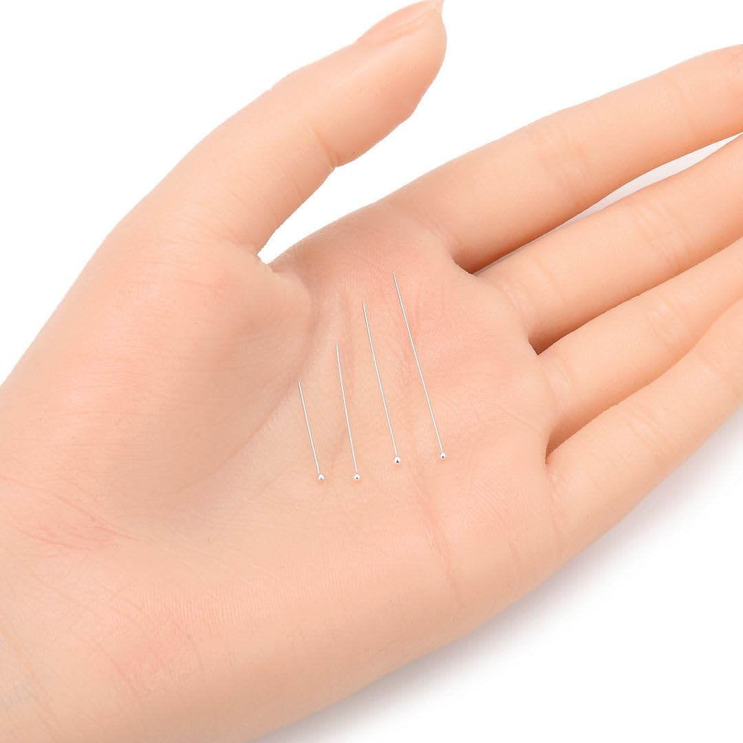 50pcs Adabele Authentic Sterling Silver Round Ball Headpin Head Pins 38mm (1.5 inch) for Jewelry Beading Threading Making (Wire 0.4mm/26 Gauge) SS5-38
