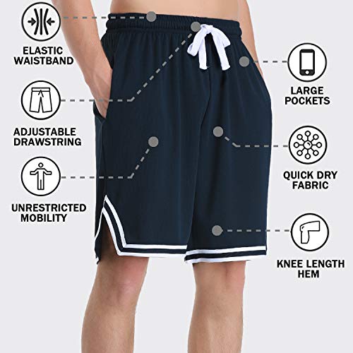 Hawiton Short esportivo masculino de secagem rápida para basquete com bolsos roupa esportiva para co