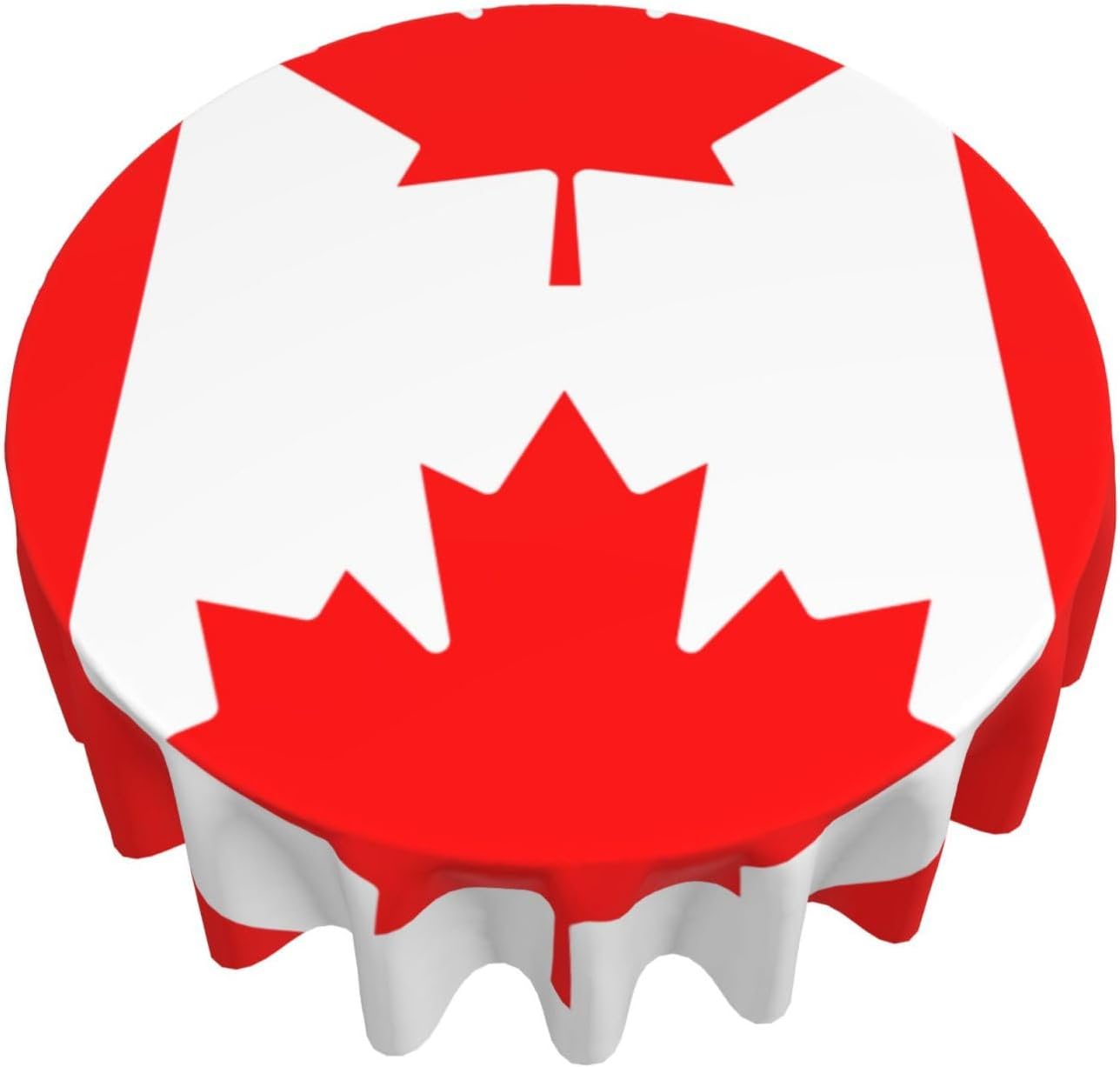 Canadian Flag Print Wrinkle Free Dining Table Cover for Birthday Party Farmhouse Tablecloths Up to 60 x 60 Inches