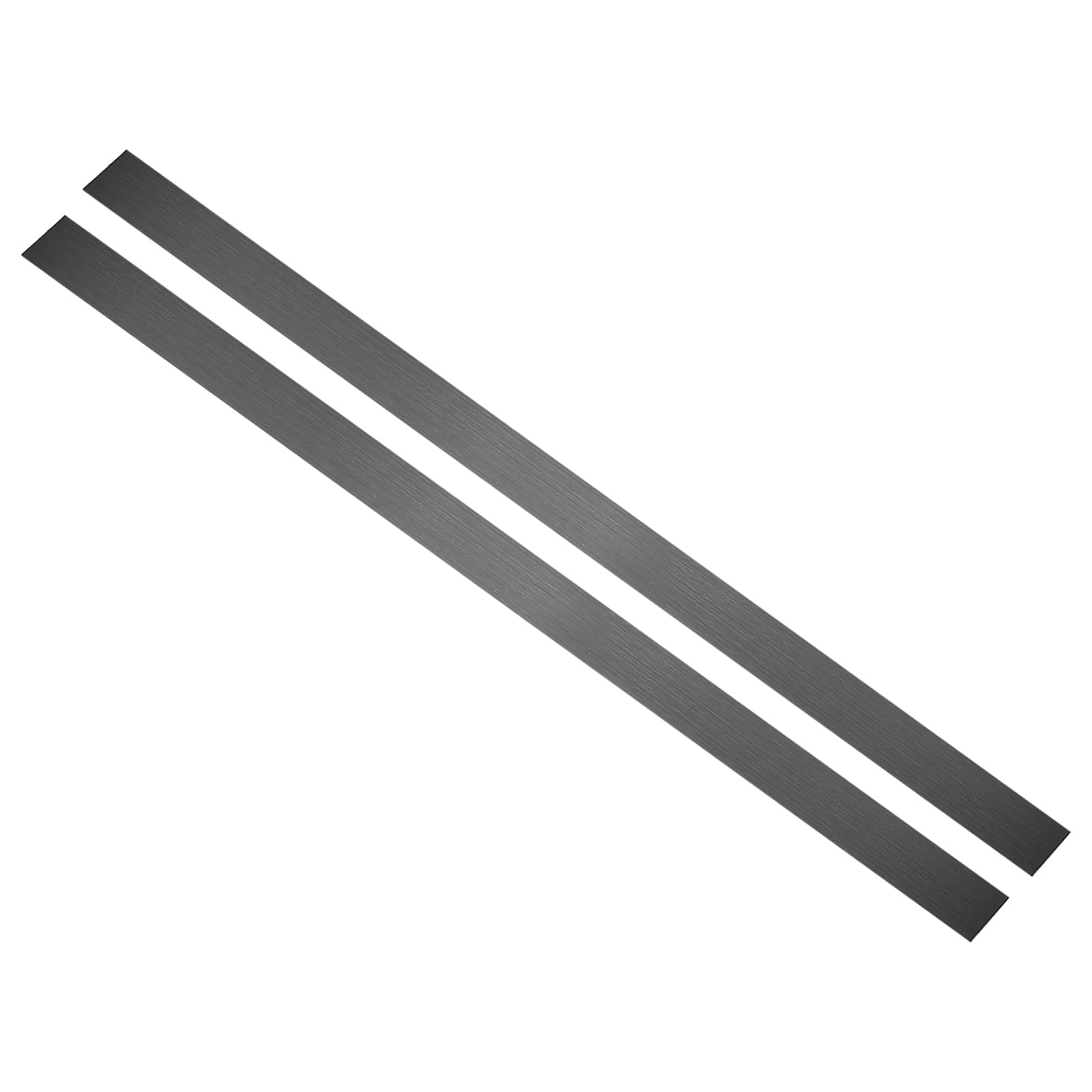 sourcing map 2Pcs 304 Stainless Steel Sheet Gap Filler, 30" x 1.5" Self-Adhesive Metal Molding Trim Strip Gap Cover for Microwave Mirror Frame Home Decoration, Brushed Black