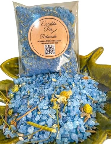 Escalda Pés Relaxante com Camomila e Lavanda, Sais Aromáticos, 30...