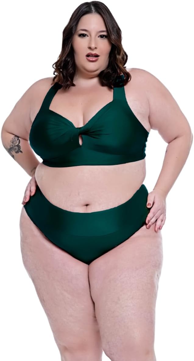 Biquíni Plus Size com Bojo, Torcido, Calcinha Fio Duplo, Costas Cruzadas, Azul Royal
