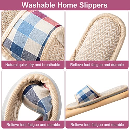 Tessco for you House Slippers for Guests Open Toe Breathable Slippers Washable Reusable Home Hotel Family Travel Unisex Non Slip Casual Spa 4 Large Size + 6 Medium Size3