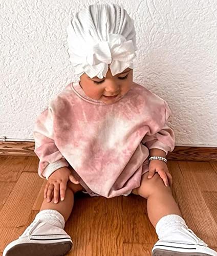 Mersariphy Baby Girl Sweatshirt Romper Tie Dyed Infant Girl Bodysuit Sweater Tops Fall Winter Clothes (Green Tie-Dyed, 18-24 Months) #TOP4