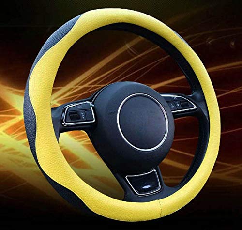 New Sporty Leather Steering Wheel Cover,Universal fit 15