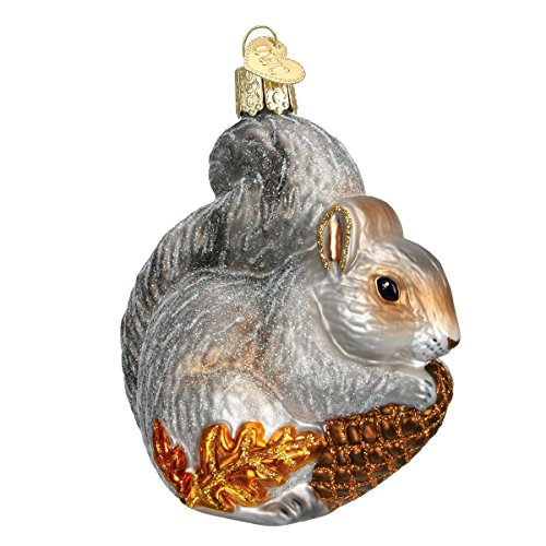 Old World Christmas Ornaments: Wildlife Animals Glass Blown Ornaments for Christmas Tree, Hungry Squirrel