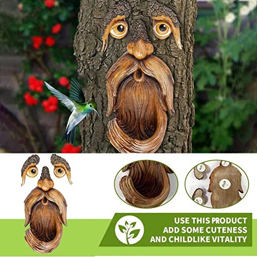Jkapagzy Bird Feeder Resin Tree Face Bird Feeder Courtyard Yard Decor Decorations Art Hugger Sculpture Whimsical Tree Garden #TOP7