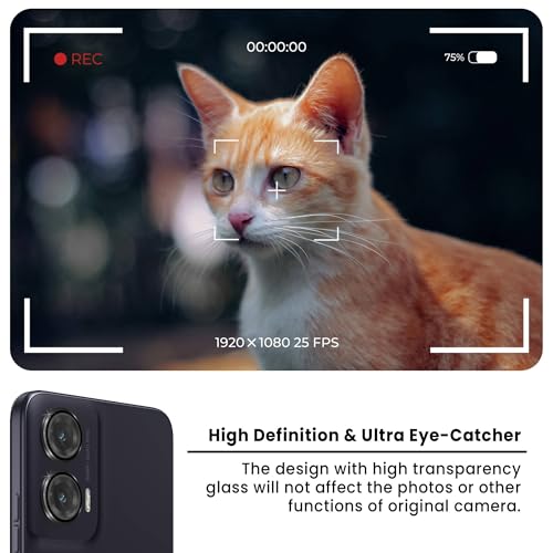 Image of ArmourPro Camera Rings Tempered Glass for Motorola G35, Tough HD Individual Aluminum Alloy Rings 9H Camera Cover, Scratch-Resistant,Camera Lens Protection| Black, 1 Pack