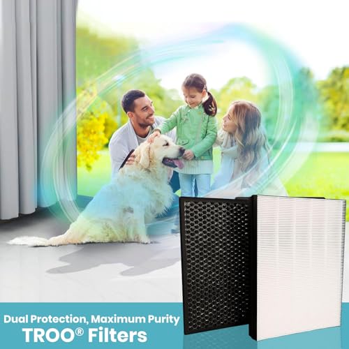 TROO® Air Purifier Filter Set (True HEPA Filter FY-2422 + Active Carbon Filter FY-2420) Compatible with Phillips Air Purifier Series 2000, Models: AC-2887, AC-2882, AC-2892.