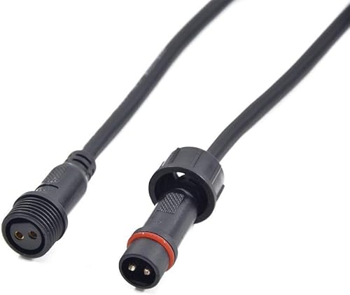 Miniatura 4 de WESIRI 5pairs 2pin negro conector eléctrico LED conector para luces LED 7.9 in cable de extensión 15.7 inpar 0.75mm 0.866 in tuerca
