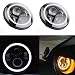 TURBO Pair JK Jeep Wrangler 7 Inch Round LED Headlight White Halo Angel Eye & DRL LED Projection Lens For Harley Davidsion Motorcycle LJ Tj Fj Cruiser Hummer MACK R Peterbilt Kenworth Freightliner