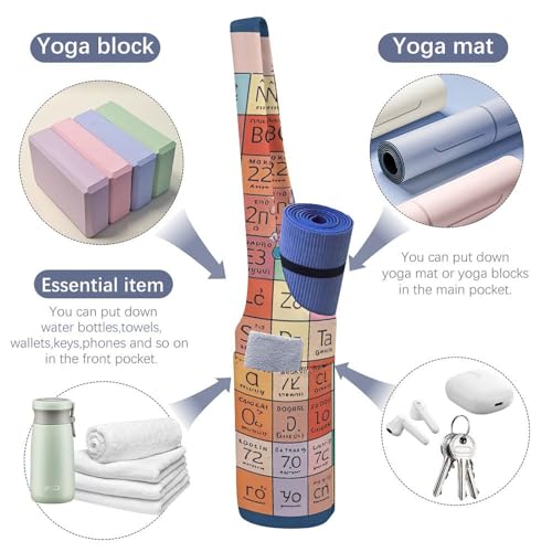 Sac tapis de yoga imprimé tableau périodique grand format avec sangle réglable