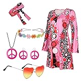 damen kleidung online bestellen Kostümdesign: Dieses Kleid aus den 70er Jahren hat zwei Teile mit langen Trompetenärmeln, die das typische Verkleidungselement darstellen. Dieses Hippie-Kleid wird Ihnen viele Komplimente einbringen, wenn Sie es auf den verschiedenen Partys tragen.