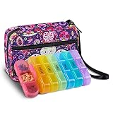 Weekly Pill Organizer 3 Times a Day with Travel Bag, Tnvee Large Portable Travel Pill Box Case for V