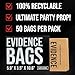 50 Pack Brown Paper Evidence Bags 10.6'' X 5.9'' X 3.5'' - Ideal for Evidence Collection, but also as Murder Mystery Party Favors, Police Party Favors or as Detective Party Supplies.