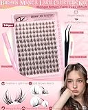 VANSSYMUNLIN Brown Manga Lashes Individual Cluster Kit Natural Wispy Eyelashes Individual Kit C Curl Anime Lash Clusters 10-18mm Eyelash Clusters Fairy Eyelash Extension Kit with Eyelash Brush - Image 3