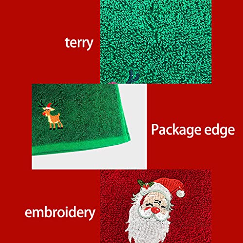 Stebcece ✪ Christmas Hand Towel Washcloth 13 X 18 Inch 100% Pure Cotton Towels Bathroom Decorative Dish Towels Santa Claus Pattern Design Travel Gift #TOP5