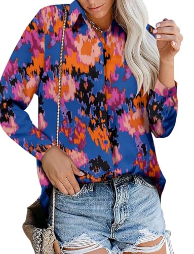 Image of Magritta Long Sleeve Shirts for Women Fashion Button Down Blouse Tops