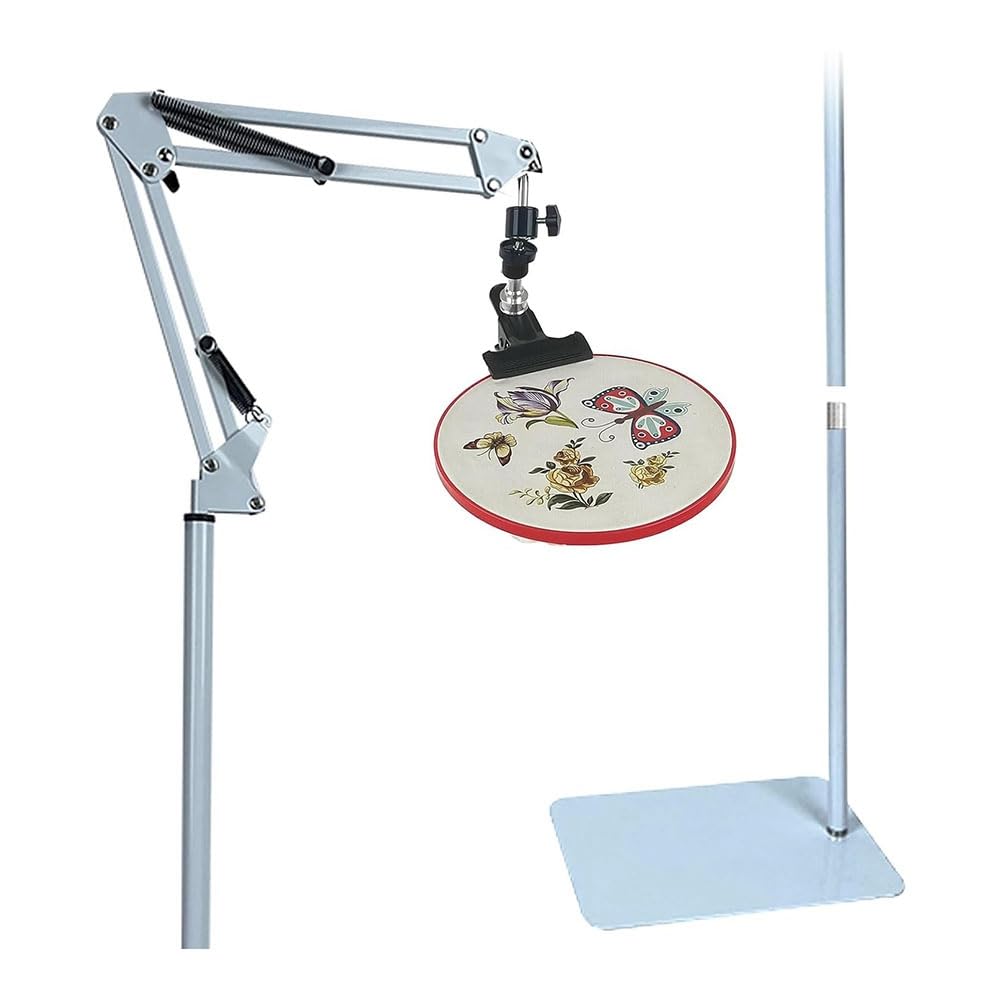 Soporte para punto de cruz ajustable de metal para aros de bordar