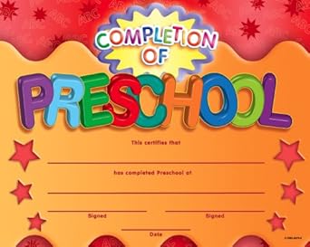 Completion of Preschool Certificates: Prepack of 36 : School Specialty ...