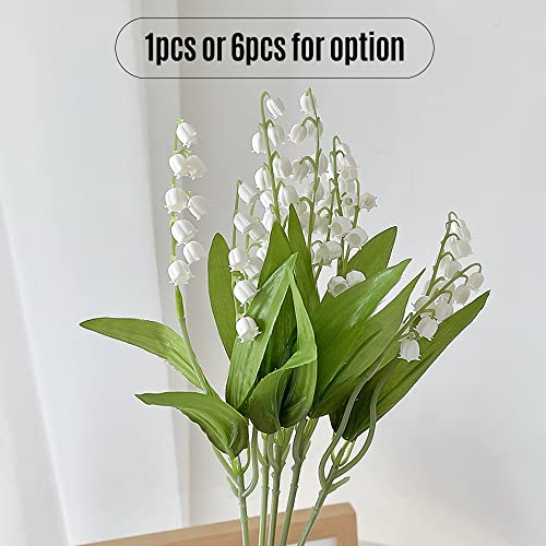 6 pçs flor artificial lírio do vale convallaria majalis flores de casamento para buquê de noiva deco