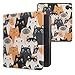 Produktbild kwmobile Klapphülle kompatibel mit Kobo Kobo Libra Colour/Tolino Vision Color Hülle - eReader Case - Katzen Orange Schwarz Weiß