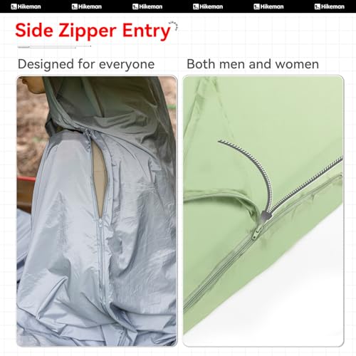 HIKEMAN Sleeping Bag Liner High Elasticity Travel Sheet with Side Zipper Lightweight Soft and Portable for Camping Traveling Hotels Business Backpacking Hiking Both Men and Women (Gray) - Thumbnail 4
