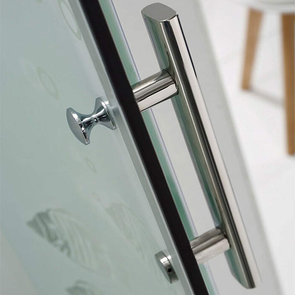 Doccia Maniglia Doccia manopola in Acciaio Inox Bathroom Door Pull Sostituzione Doccia Bagno Maniglia, Cromo Lucido (Size : 500mm Hole to Hole)