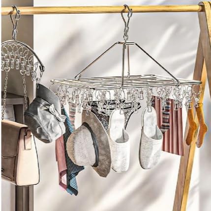Varal De 40 Clips Inox Prendedores Pratico E Retrátil Cabide Para Roupas Intimas Para Pequenas Varal De 40 Clips Inox Prendedores Pratico E Retrátil Cabide Para Roupas Intimas Para Pequenas