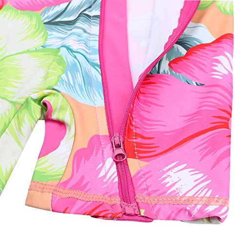 Image of HUAANIUE Toddler Girl Swimsuit Long Sleeve UPF50+ Sun Protection