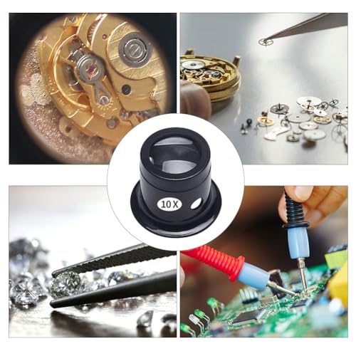 3 Piezas Lupa Monocular Portátil, Lupa de Relojero, Lentes de Aumento 5X-15X, Herramienta para Relojeros y Joyeros, con Soporte de Alambre - imagen 7