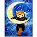 Produktbild Blauer Nachthimmel-Mond-Trauriger Bär - Malen nach Anzahl Kits Kits für Erwachsene Kinder 40X50CM-With Frame