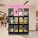 Smart Flower Vending Machine with Refrigerated Flower Display Cooler, Commercial Flower Display Refrigerator for Fresh Bouquet Sale, Floral Vending Machine for Florist Shopping Mall Hospital Airport