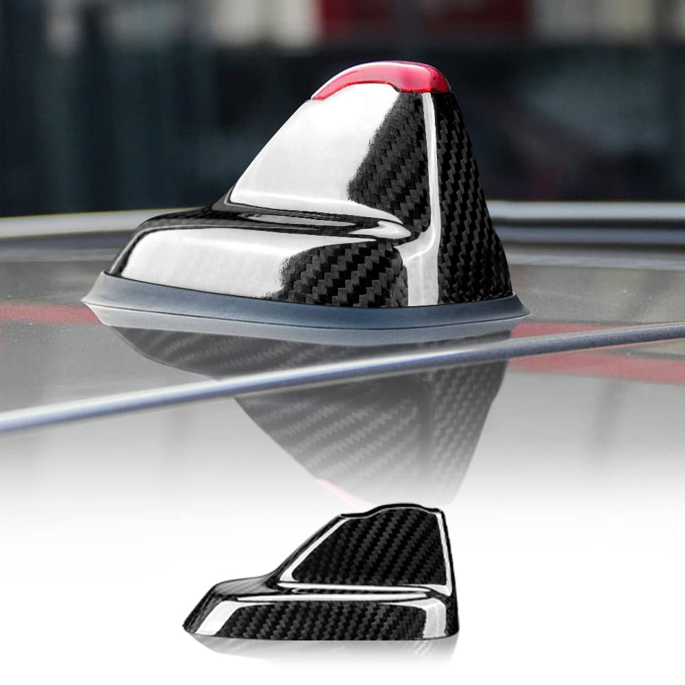 KUNGKIC Fibra Di Carbonio Compatible With MINI Cooper R55 Clubman R56 Auto Shark Fin Antenna Cover Adesivo 1251173