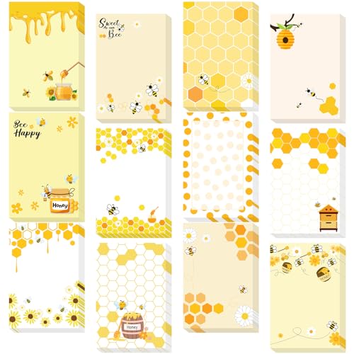 Blocs de notes adhésives abeilles 10x15 cm pour liste de choses à faire, étude et bureau