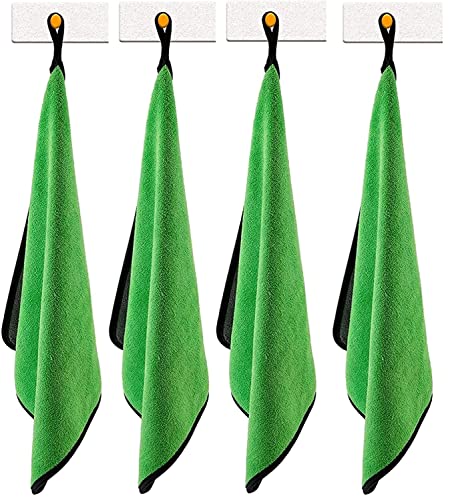 Image of Auto Hub Heavy Microfiber Cloth 500 GSM (Size 60cm x 40cm) /Pack of 4,for Car Cleaning and Detailing, Double Sided, Extra Thick Plush Microfiber Cloth Lint-Free, Color:- Green