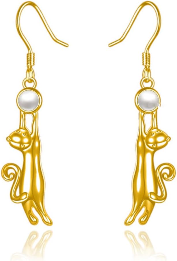 14K Gold Bee/Owl/Hummingbird/Orca/Cat/Butterfly/Cardinal Earrings for Women Earrings Leverback Earrings Jewelry Gifts