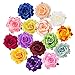 Produktbild PERFETSELL 15 Stücke Haarclip Rosen Blumen Haarspangen Haarblumen Mehrfarbig Haarschmuck Brosche Braut Haarnadeln Hochzeit Mädchen Frauen Party Strand