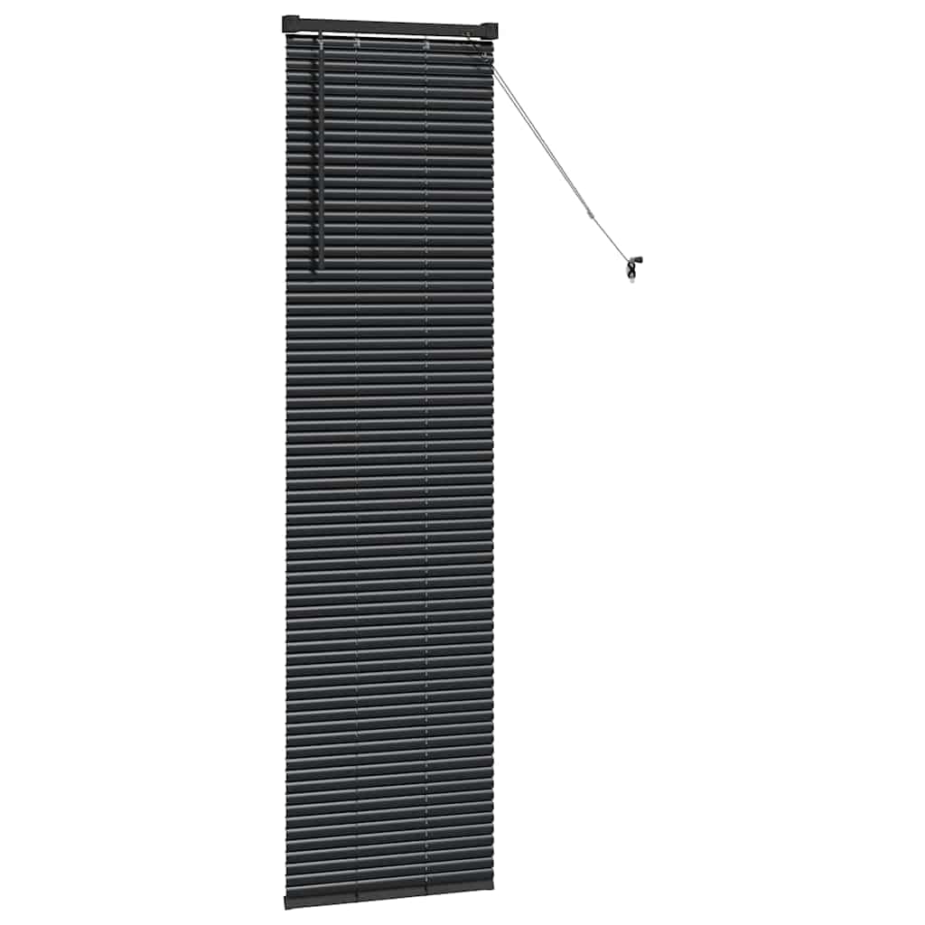 Fensterjalousie Mit Vorhängen, Aluminium Material, Matt Oberfläche, rollos für Fenster, rollos & jalousien, Geeignet für Wohnzimmer Schlafzimmer, Schwarz, 45 x 175 cm