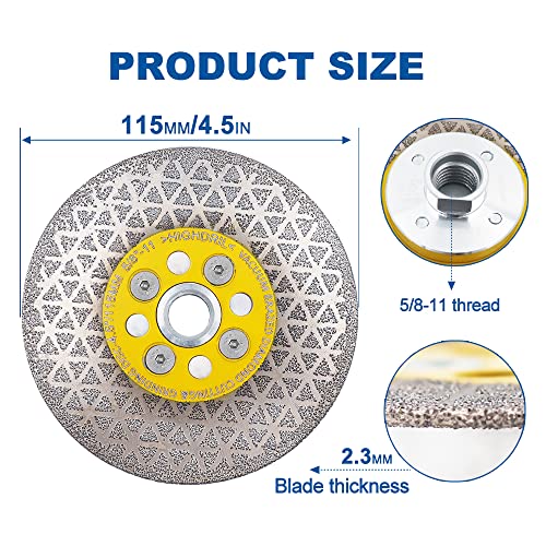 Highdril Diamond Porcelain Blade For Cutting And Grinding,Diameter 4.5" Multipurpose Cup Wheel Beveling Shaping Diamond Disc For Angle Grinder With 5/8-11 Thread #TOP1