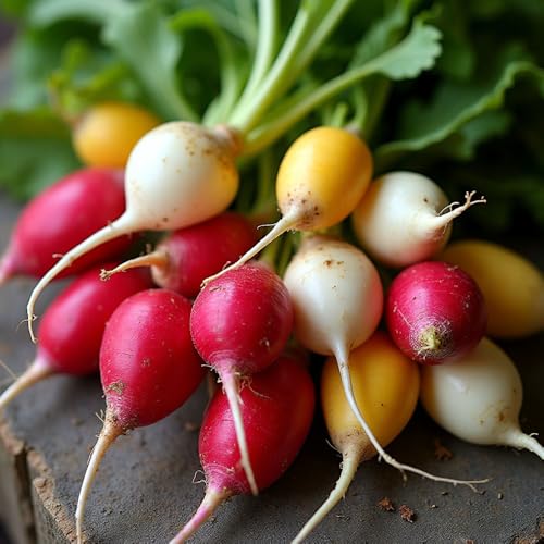 Radish Round Varieties Mixed Seeds – Fast-Growing & Easy to Grow – Colourful Selection of Crunchy Radishes – Fresh Tasty Vegetables – for Your Kitchen Garden