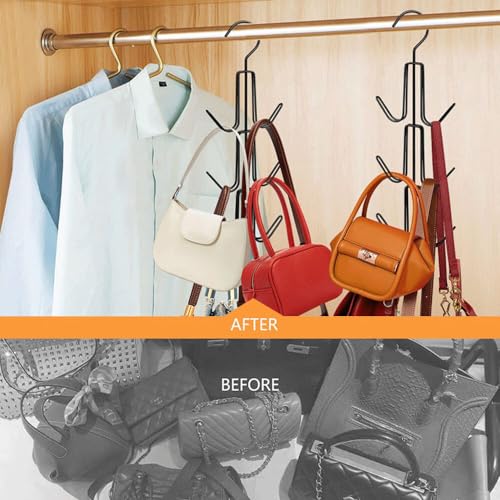 Greyoe Krawattenhalter, Gürtelhalter Kleiderschrank, Schalbügel, Hanging Bag Rack Multifunktionale Gürtel Krawatte Sling Hook Organizer für Krawatten, Schals, Tücher, Taschen, Schwarz