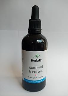 Sweet Fennel Herbal Tincture Liquid Extract, Hand Crafted Natural Medicine Remedies Herb Formula Drops, Non-GMO, Vegan, Gluten Free, No Fillers (Foeniculum vulgare) (100 ml (Pack of 1))
