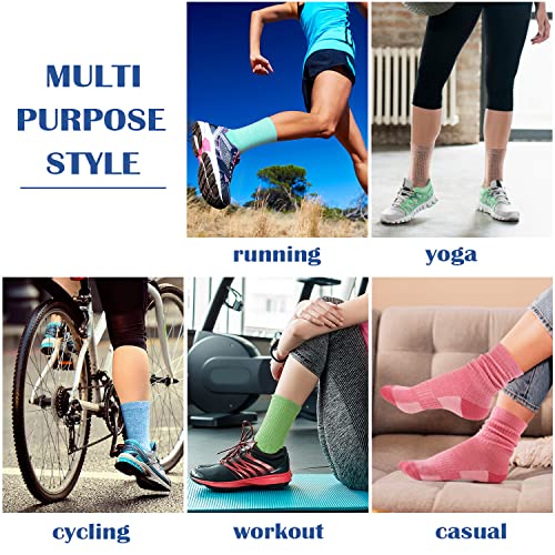 Image of Gonii Women Socks Hiking Running Thick Cushion Athletic Crew Socks 5-Pair